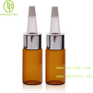 TP-2-55 10ml 透明棕色 精华素瓶配进口材质喇叭头 带电化铝中套